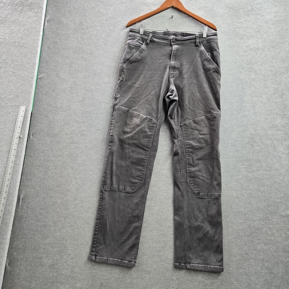 CAT Men Pants 36X34 Gray Caterpillar Double Knee‎ Cargo Workwear 30" Inseam